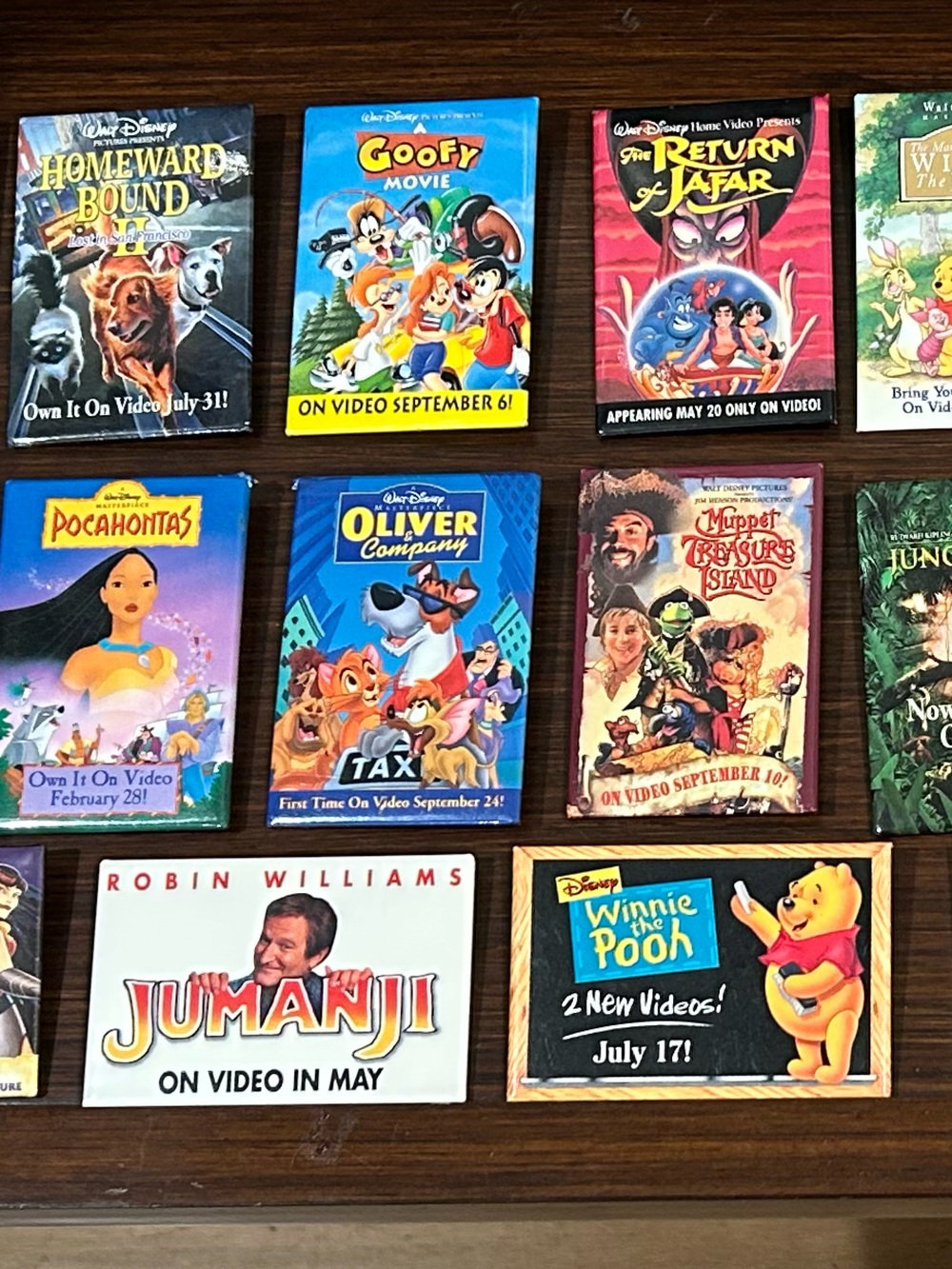 Walt Disney Promotional Pinback Button Appearing On Video Lot 16 + 5 circle pin